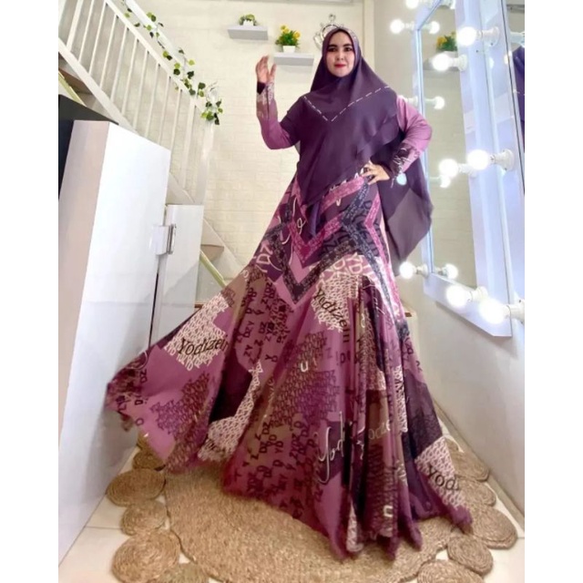 DRESS HALINA PREMIUM SET SYARI ( _Keberuntungan_ )ORI BY YODIZEIN SYARI