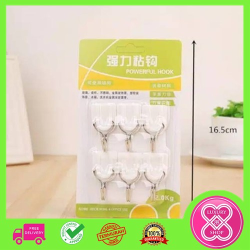 Gantungan Hook MINI isi 6 pcs / Gantungan  Serbaguna / Gantungan Ringan