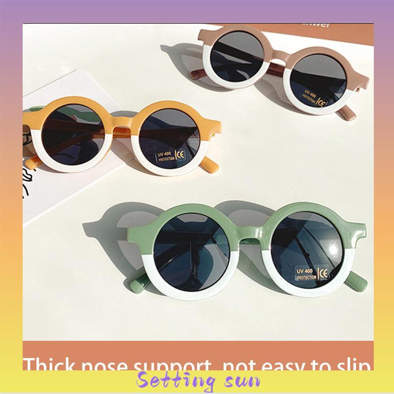 2022 COD Kacamata Hitam Kacamata Bingkai Bulat UV400 Anti Ultraviolet Untuk Anak/Laki-Laki Perempuan/Bayi TN