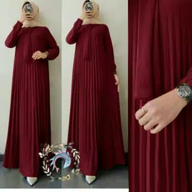 GAMIS PLISKET DASI/GAMIS/PAULINA MAXY GAMIS