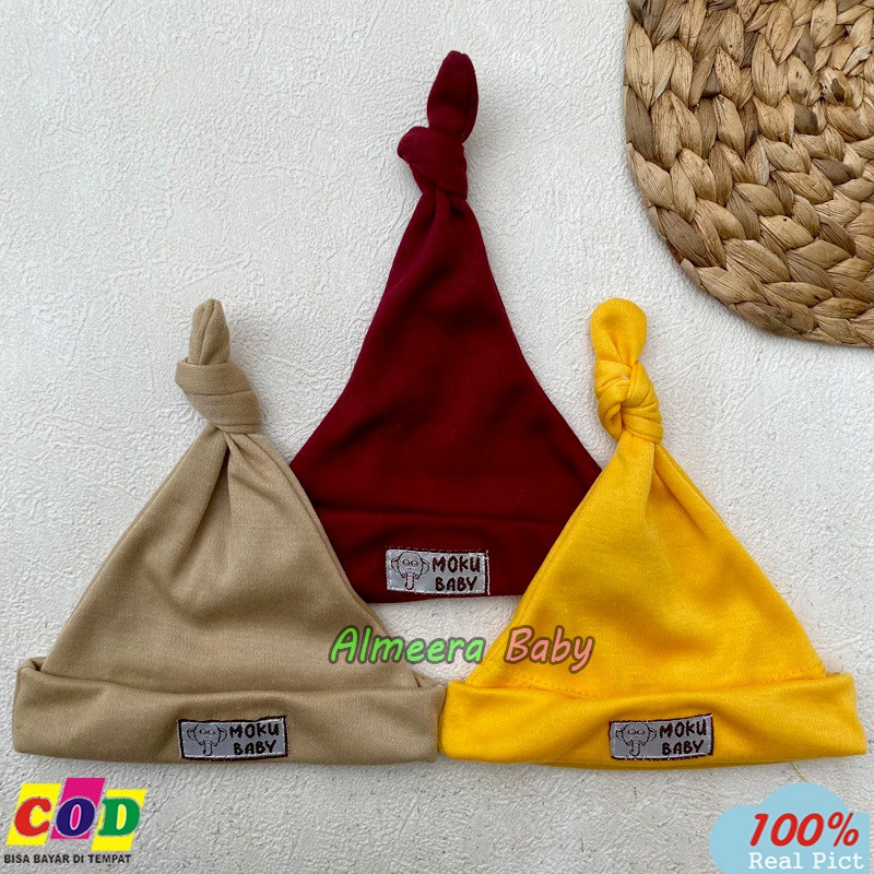 Isi 3 PCS Kupluk Bayi Baru Lahir Topi Bayi Baru Lahir Usia 0-3 Bulan Almeera Baby and Kids