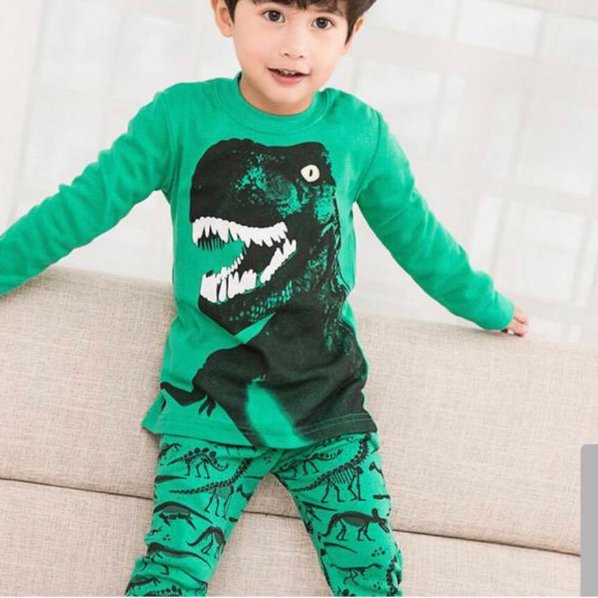 ➺ os BAJU TIDUR KAOS ANAK ANAK UMUR 1-9 TAHUN MOTIF DINOSAURUS ✥