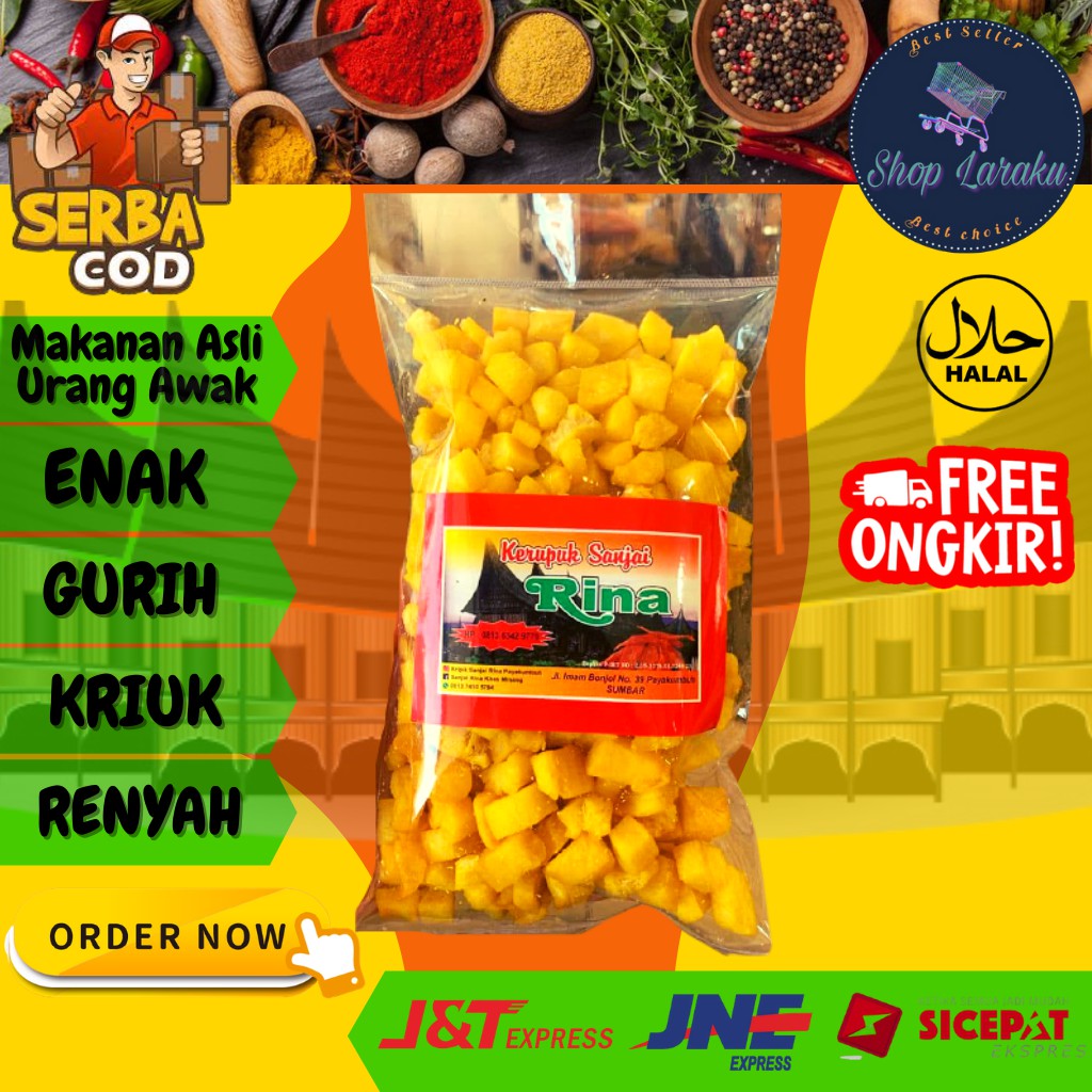 

Kerupuk Ganepo Karapuak Cancang Rubik Singkong Makanan Asli Payakumbuh Padang Khas Minang Cemilan