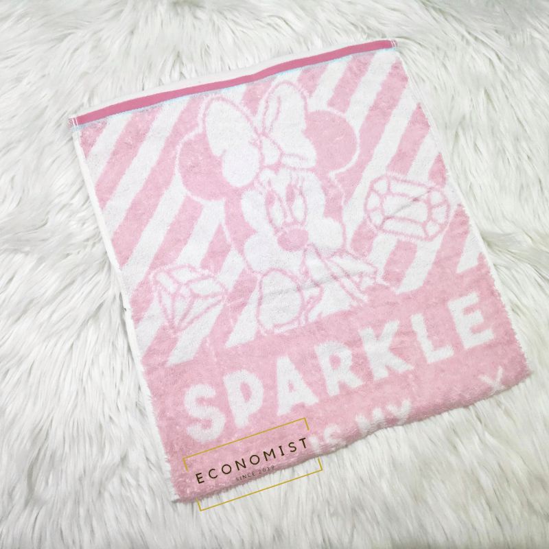 Handuk Olahraga Mandi Kecil 78x34 cm Gambar Minnie Lucu Bulu Halus