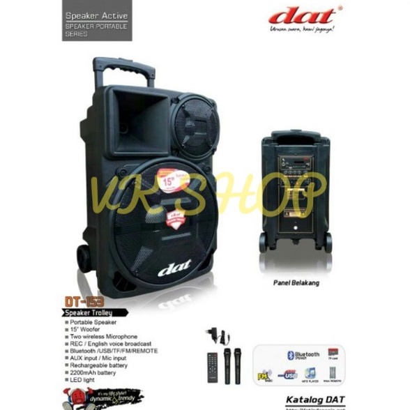 Speaker Portabel wireless dat 15 inch original dt 153 / DT153