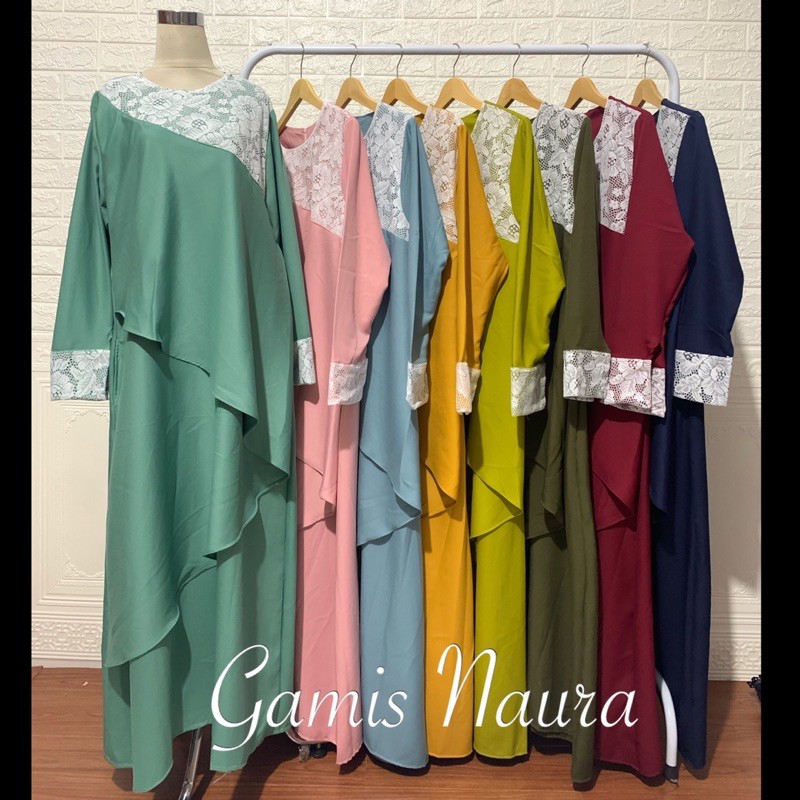 GAMIS NAURA LEBARAN BRUKAT SYAKILA SHAKILA LEBARAN JUMBO XXL IDUL FITRI MURAH MEWAH PESTA