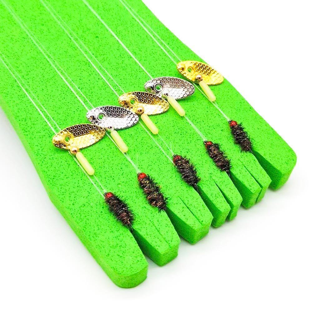 Kail Pancing PREVA Fly Perfect Decoy14# 16# 18# Fly Fishing Insect Flies Nano Fly Sequin Kawat Kait Berduri Kit Grup