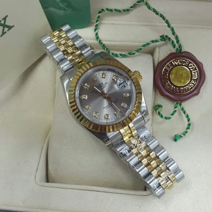 JAM TANGAN WANITA ROLEX OYSTER DATEJUST 31MM COMBI GOLD DIAMOND SUPER