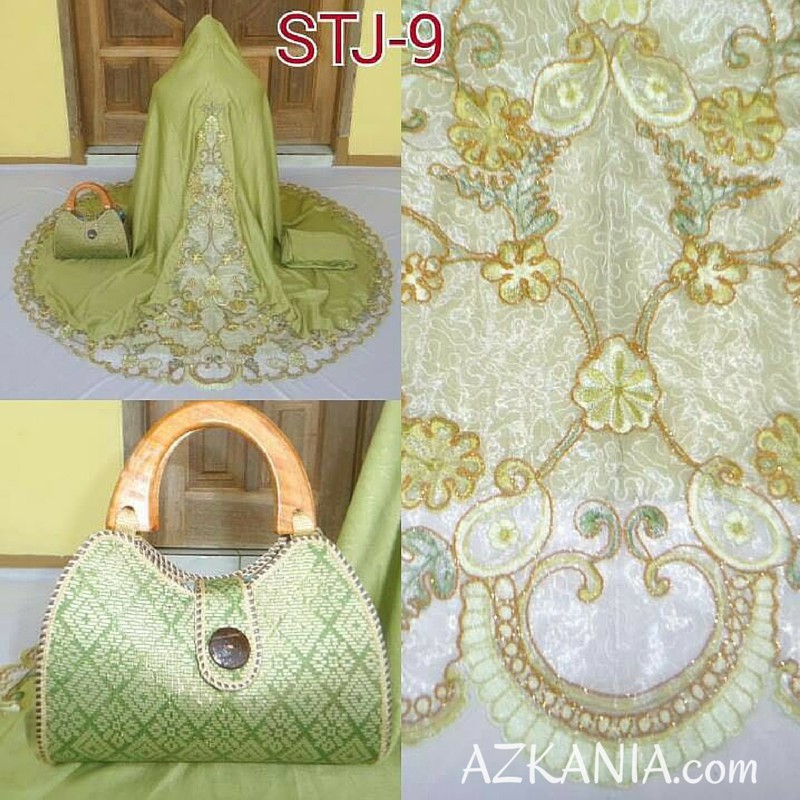 Mukena Sutra Dove Coklat Model Tas Janur Etnik