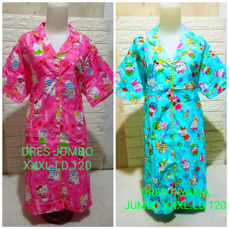 dres piyama wanita jumbo xxxl