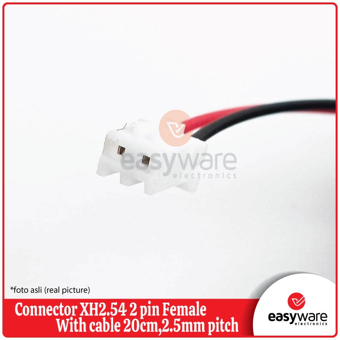 Connector XH2.54 2 pin female with cable 20cm