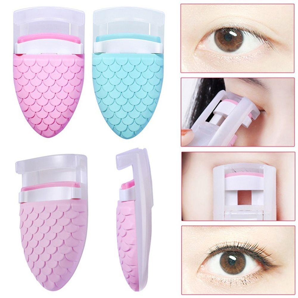 Mini Plastic Rubber Mermaid Eyelash Curler Women Beauty Makeup Cosmetic Tools Pink Blue Color