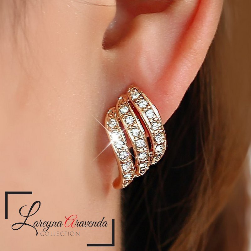 Anting Wanita Titanium Model Sayap Kristal Crystal Swarovski AT081