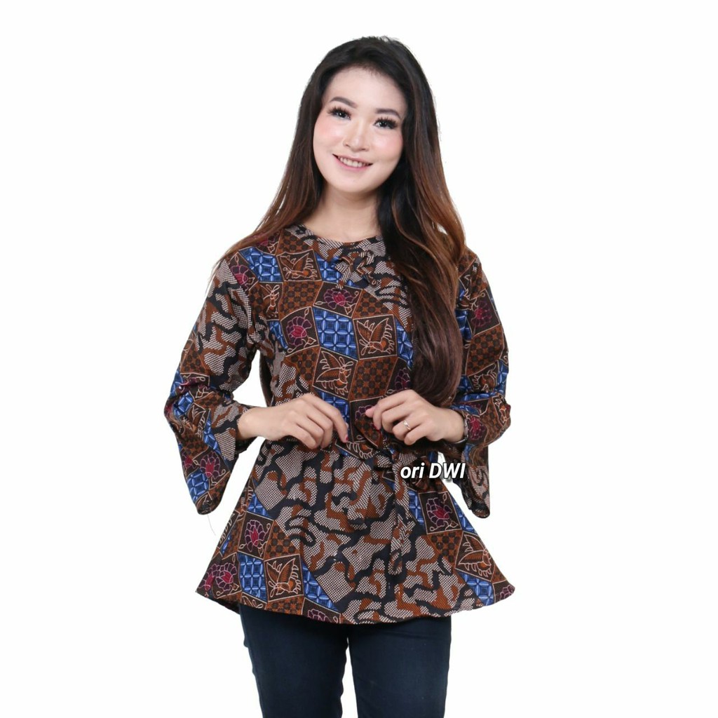 Maura Couple - Sania Ruffle Batik Couple ori Ndoro jowi DNT Garansi Termurah Shopee - BATIK Couple-B. Blus abri