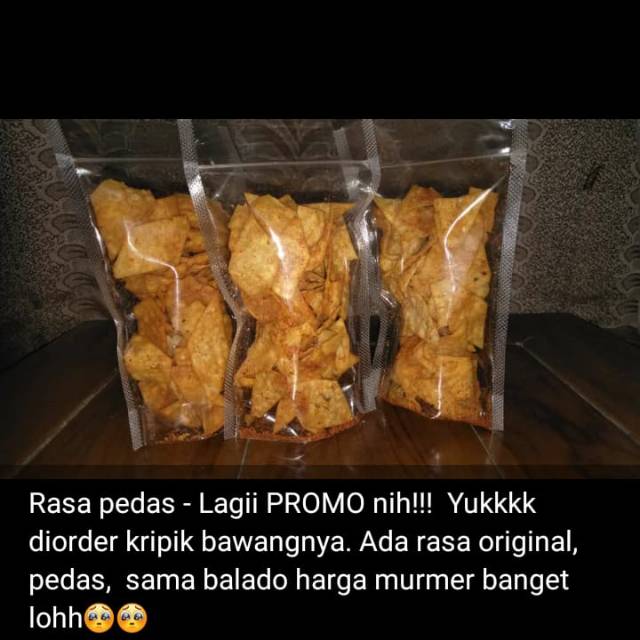 

10RIBU DAPAT 3!! Kripik Bawang rasa original, pedas dan balado