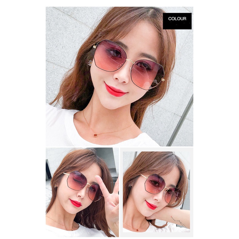 Kacamata Hitam Wanita GF27 Gaya Fashion Oversized Frameless Women Sunglasses ACC