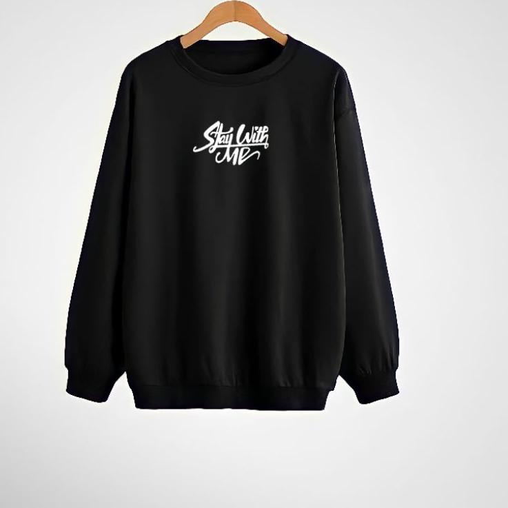 (STOK TERBARU) sweater kerah stay with me tinggi pria dan wanita xxl crewneck pria dan wanita murah 