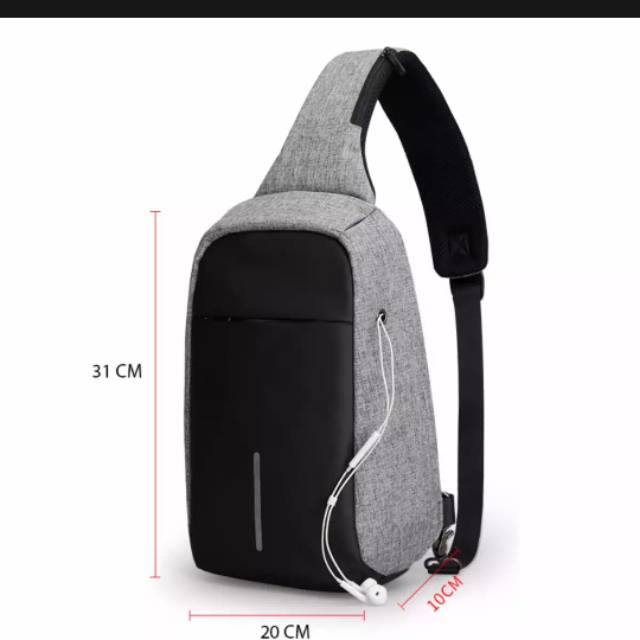 Merek: tas punggung charger usb support body bag