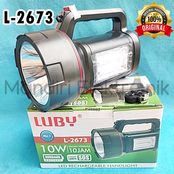 Lampu Senter Emergency LUBY L2673 10 Watt - Lampu Senter Charge LUBY L-2673 - Senter Luby 10W - Emergency Luby 2673