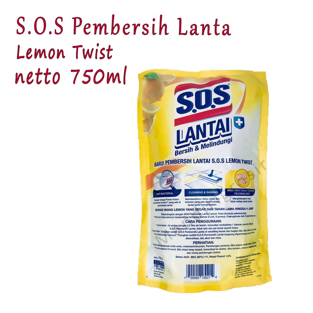 Pembersih Lantai *S.O.S Lantai * Power Action * Lemon Twist