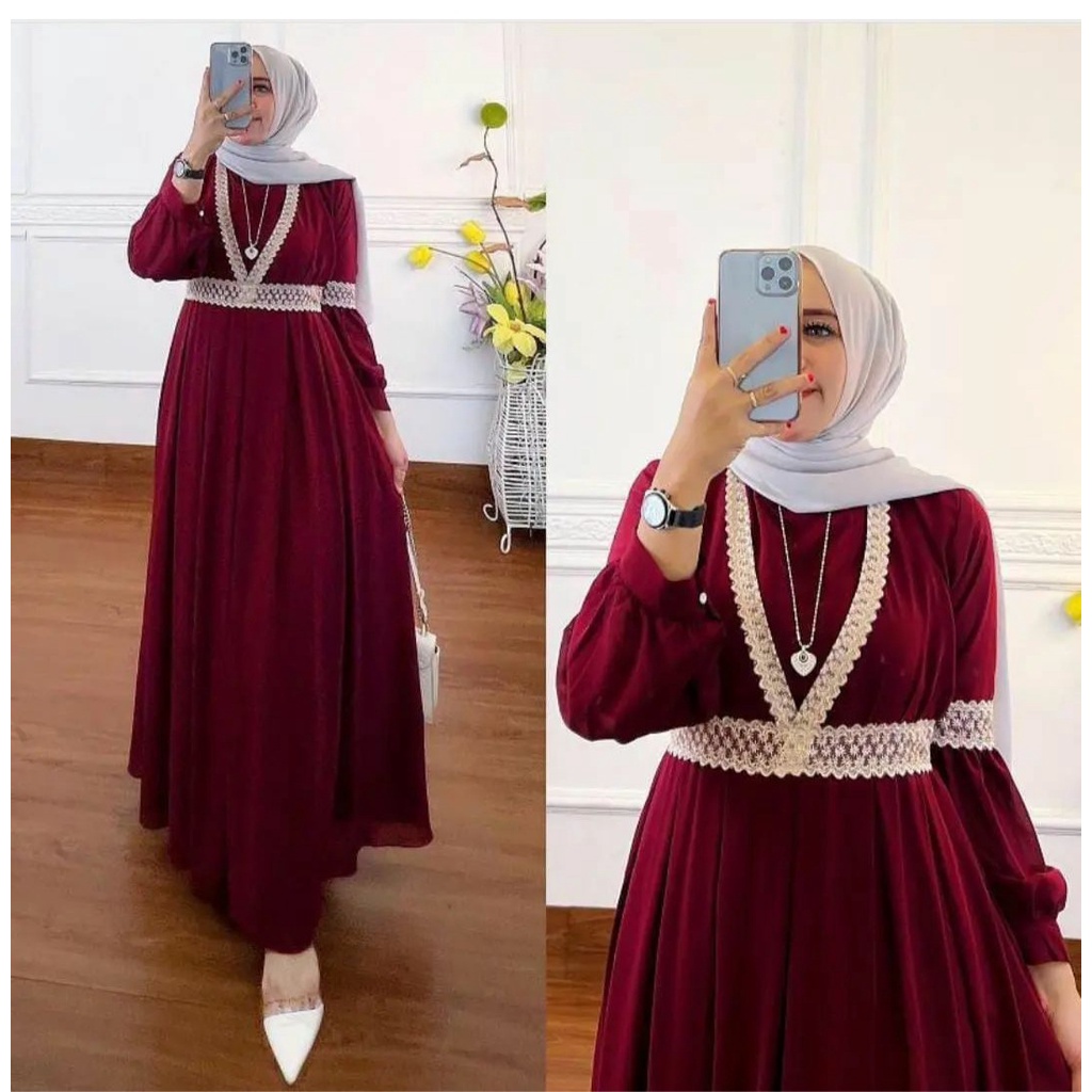 GAMIS CERUTY JUMBO MIX RENDA | UKURAN 5L XXXL XXL XL L M S | QAISHA MAXI