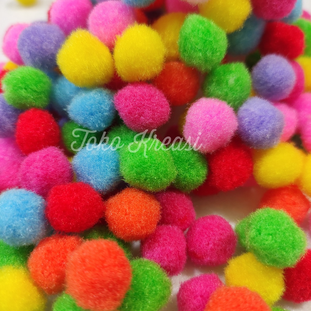 (Per pcs) Pom pom Ukuran Diameter 8/15/20/30 mm