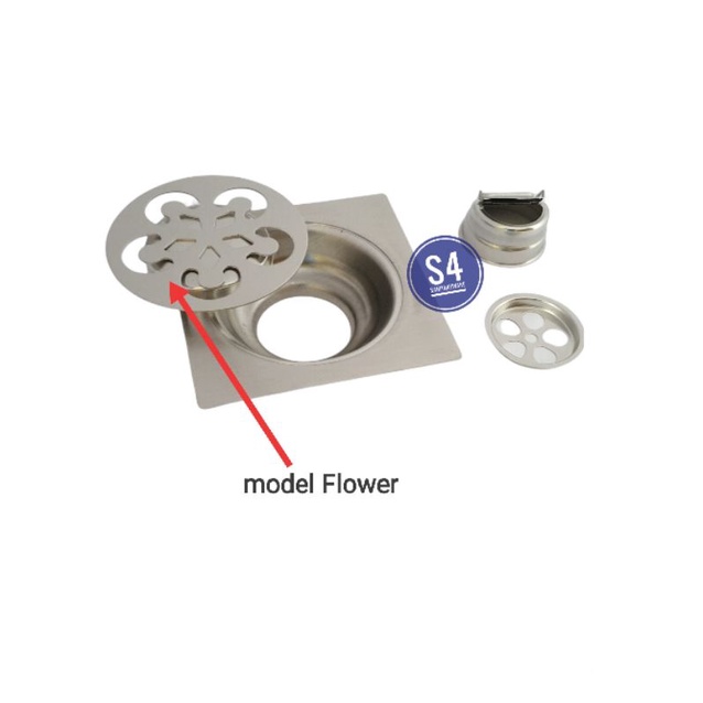 Saringan Got Kamar Mandi/Saringan Air Lantai Kamar Mandi Stainless FLOWER