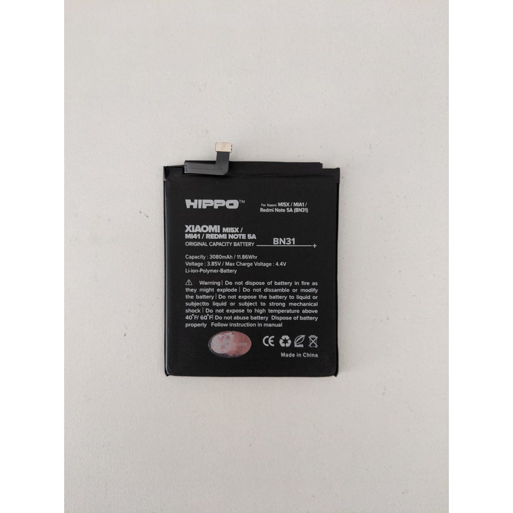 battery batre Baterai Xiaomi Mi A1 HIPPO [BN31]