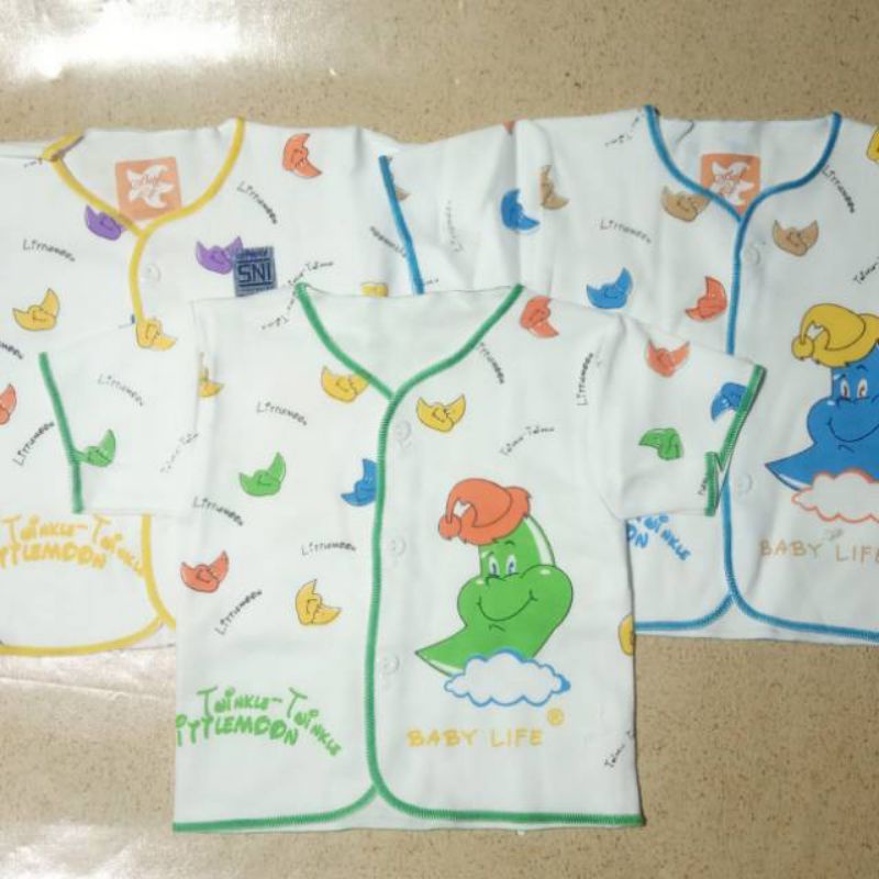 3PC BAJU BAYI BABYLIFE LENGAN PENDEK USIA NEWBORN BAHAN HALUS ,LEMBUT&amp;SNI