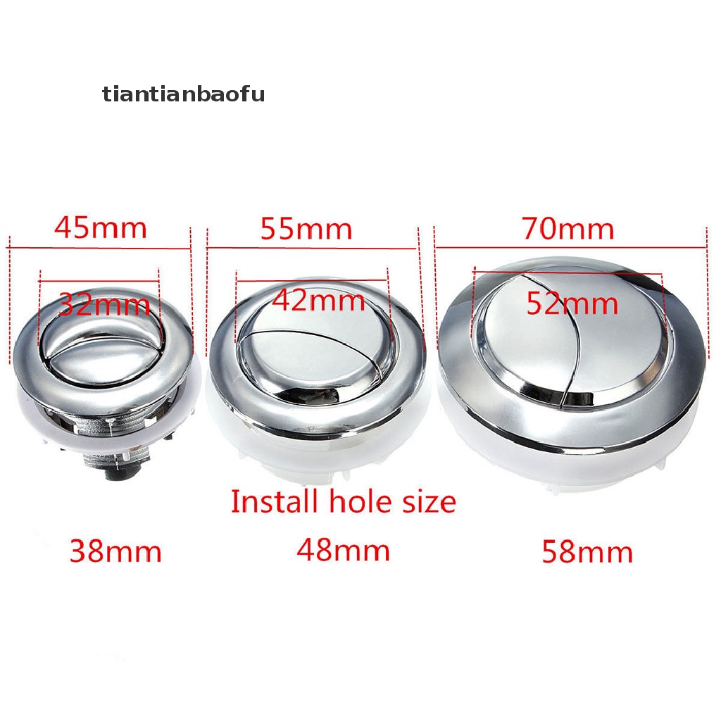 [tiantianbaofu] Plastic Dual Flush Toilet Water Tank Push Button With 2 Rod for 38 48 58mm Hole Boutique