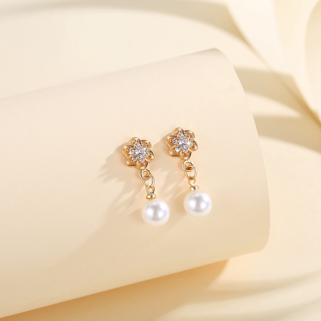 Y670 [COD✔] Anting Flower Pearl Wanita Anting Pejantan Fashion Korea Anting Wanita Korea