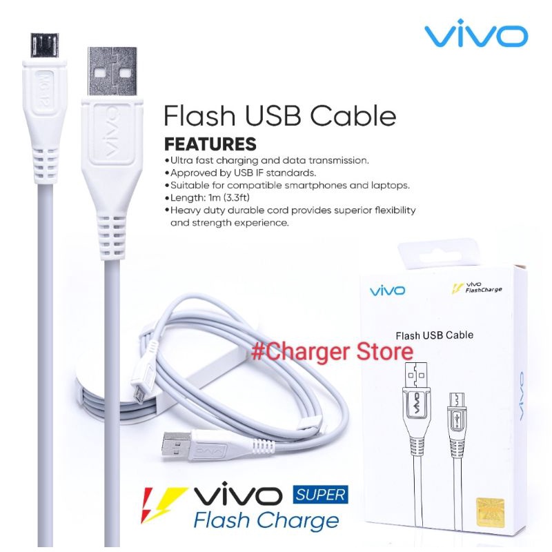 Kabel Data Vivo ORIGINAL 100% Micro USB Fast Charging