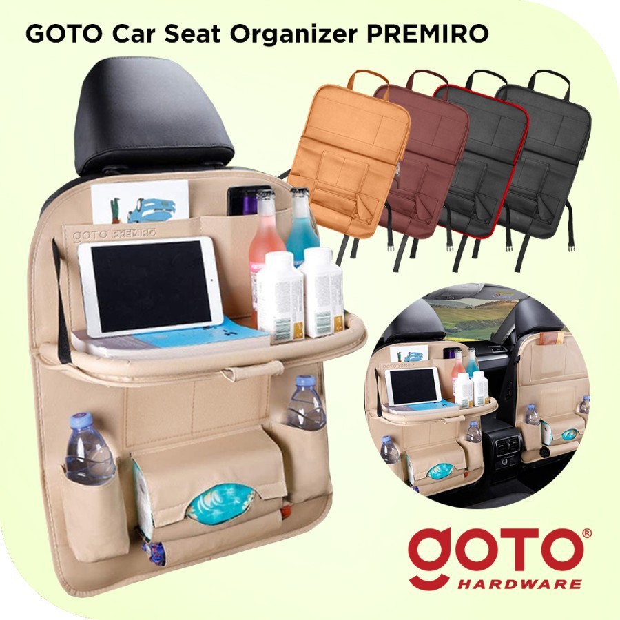 Goto Premiro Car Seat Organizer Leather Tas Jok Kursi Mobil Asesoris Mobil / Car Seat Belakang Jok MEJA