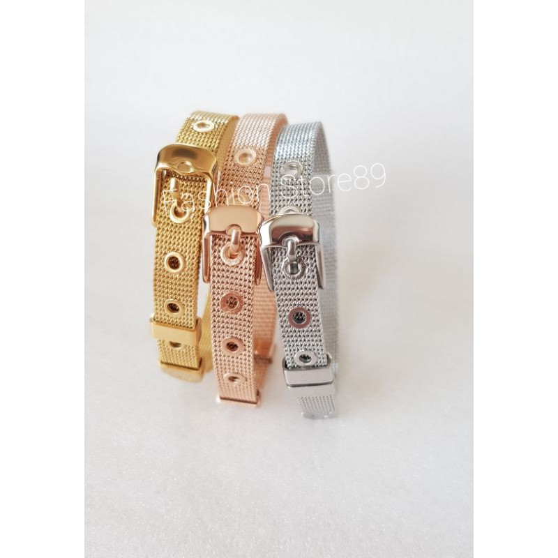 Gelang Charm/ gelang Rantai Sabuk Titanium Impor Anti karat gold Rosegold white anti karat titanium