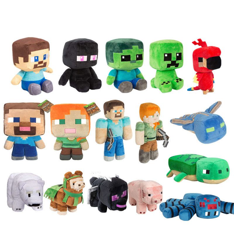 44cm Minecraft Plush Toys Minecraft Creeper Enderman Pig Bear Stuffed Toys Pixel Doll