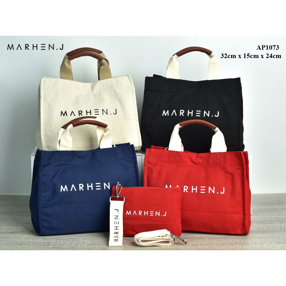 Grosir Tas Murah Tas Marhen J Rico Tote Shopper Canvas Medium Semi Premium AP1073