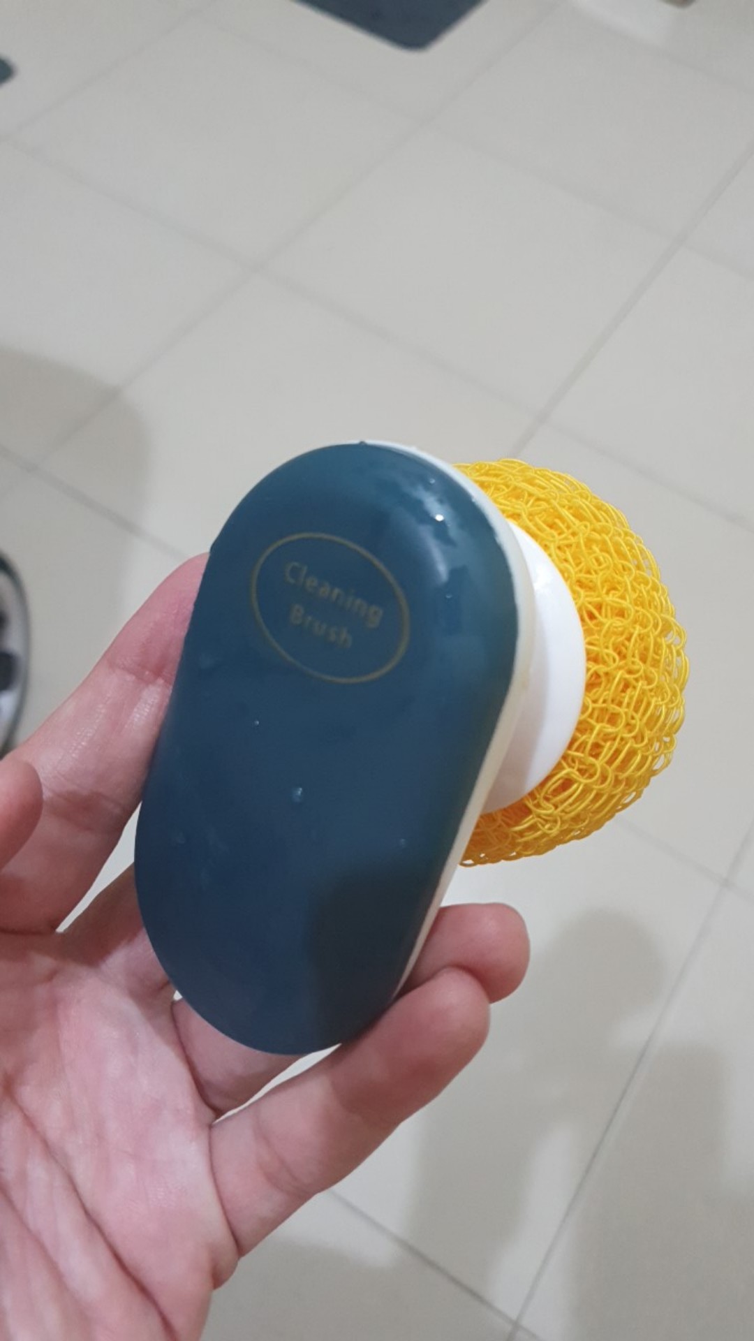 Sabut Cuci Piring Wajan Steincookware Benang Medan Rambut Jaring Sponge Cleaning Brush Blue Yellow