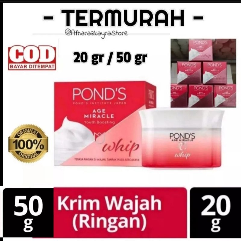 Ponds Age Miracle Whip Day Cream 20 gr 50 gr | Pelembab Muka| Krim Wajah Ponds
