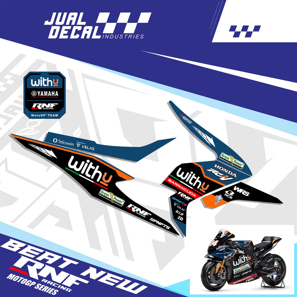 Stiker Honda Beat Variasi RNF MotoGP Racing 2020 2021 2022 Striping Motor Beat Street All New Deluxe