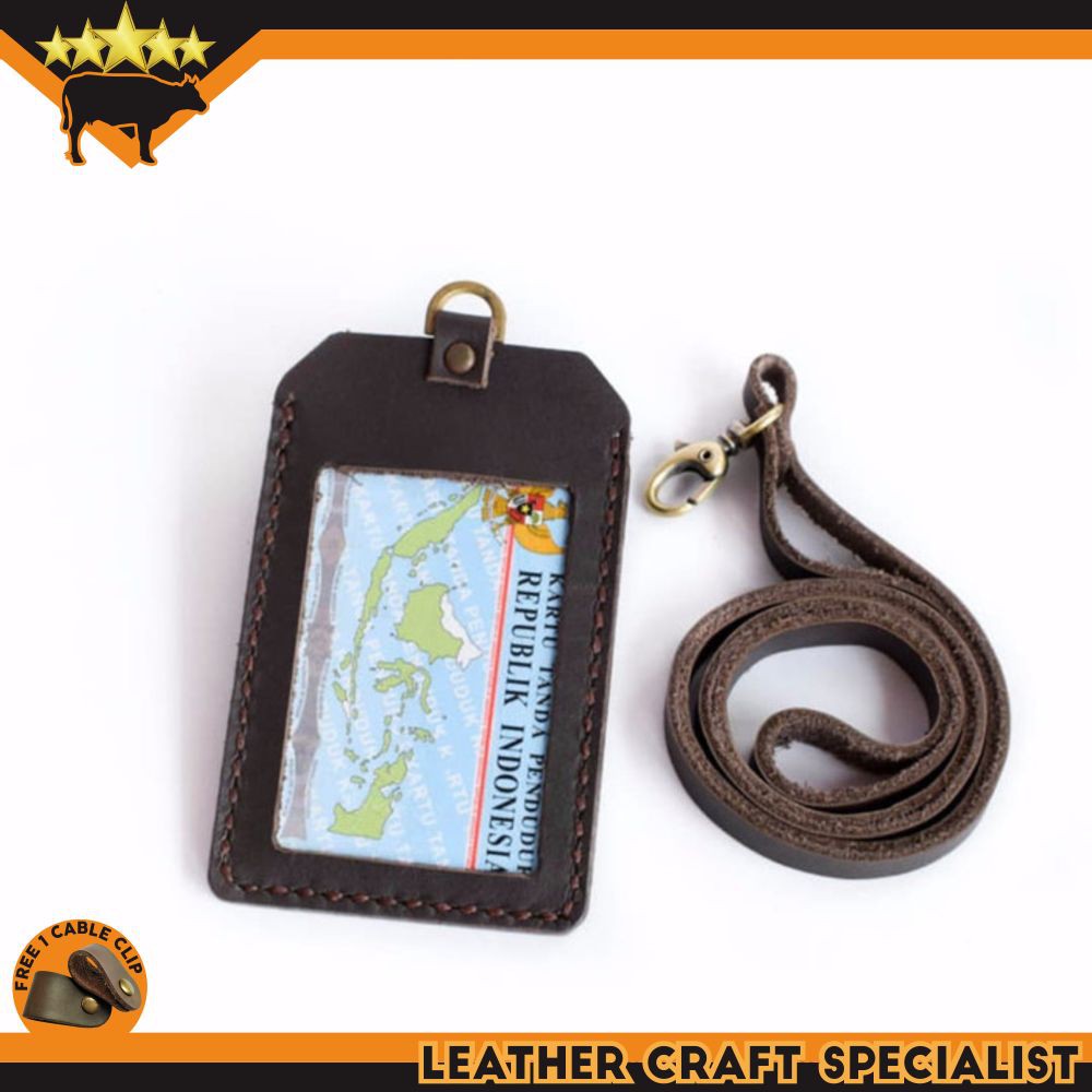 

ID CARD KULIT ASLI NAMETAG GENUINE LEATHER GANTUNGAN ID CARD KULIT PROMO FREE CABLE CLIP