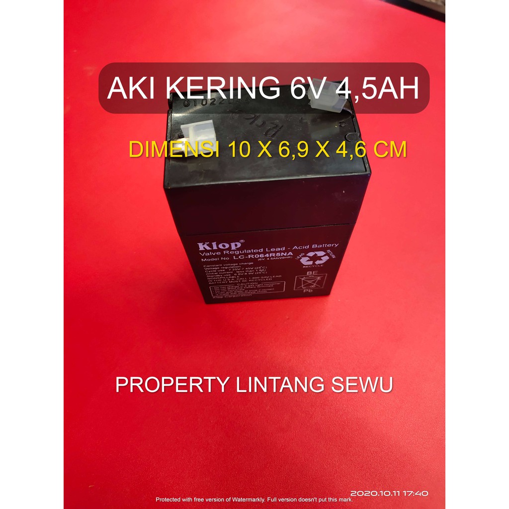 baterai aki lampu emergensi emergency accu kering 6V  6 v 6 volt 4,5Ah 20HR ACID BATTERY LC-R064R5NA