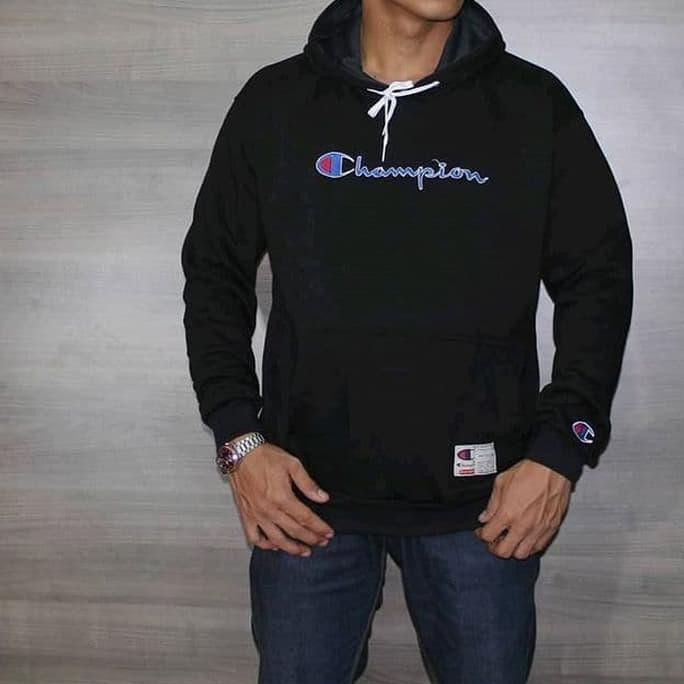 Jaket Jumper Hoodie Champions Hitam