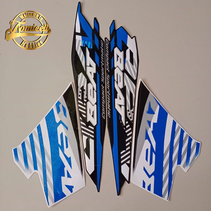 stiker striping honda new beat CBS sporty warna biru 2021 2022 eSP