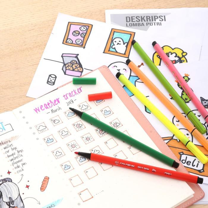 

DELI EC10536 FELT PEN WASHABLE 1.0MM 36C / SPIDOL MUDAH DI HAPUS 36C