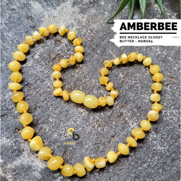 Kalung Amber Anak Tumbuh Gigi Premium Glossy Butter NGB65 By Amber Bee