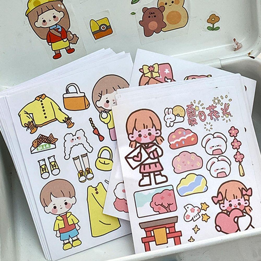 Mxbeauty Stiker Kartun Set DIY 50pcs Stiker Hias Tangan Akun Foto Jurnal Stiker Scrapbooking Deacls