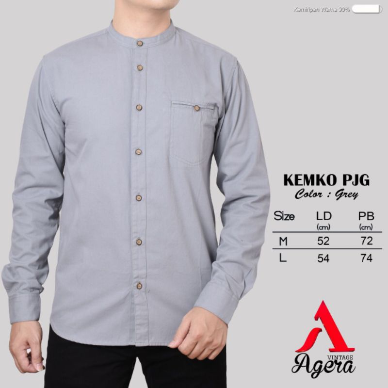 BAJU KEMEJA KOKO KEMKO PRIA LENGAN PANJANG SANGHAI KANCING FULL ORIGINAL AGERA SAJUAK