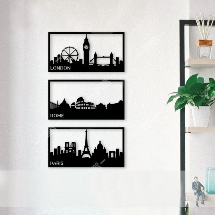 Hiasan Dinding Laser Cut Roma London Italy|Best Seller wall decoration