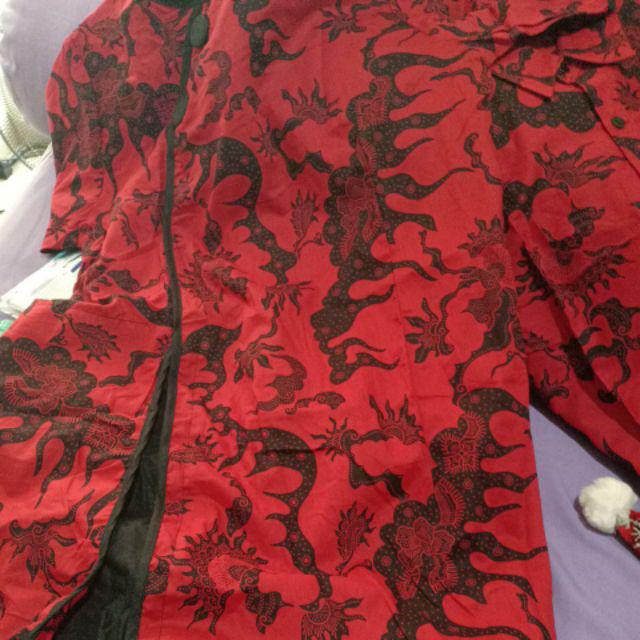 Batik Couple Keluarga Seragam Anak Lrita Merah