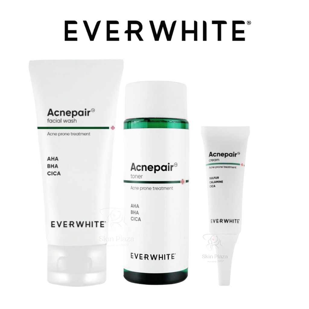 Everwhite Acnepair Cream Toner Facial Wash Acne Pair